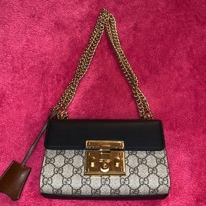 Padlock small GG bees shoulder bag